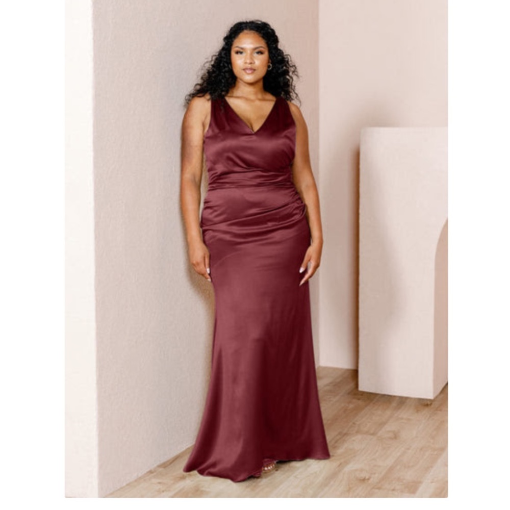 Revelry Dawson Cabernet Satin Dress